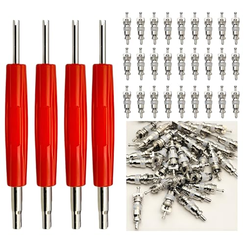 Air Conditioning Valve Core - Valve Cores Accessories A/C R12 Accessories Kit, Automotive Air Conditioning Refrigeration Tire Valve Stem Cores Repair Tool Assortment Kit