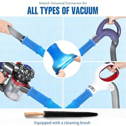 Universal Dryer Vent Cleaner Kit Compatible with All Vacuum Cleaner Include Vacuum Hose Attachment Accessories Brush Lint Brush,Dryer Vent Vacuum Hose - color: White