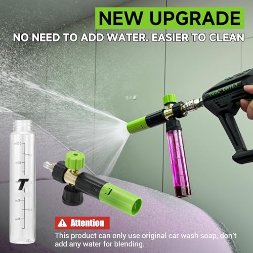 Tool Daily Pressure Washer Short Gun with Mini Foam Cannon for Car Wash | 5 Power Washer Nozzle Tips, 1/4 Inch Quick Connector, 3600 PSI - size: 100 ml
