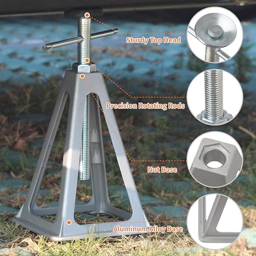 OULEME RV Stabilizer Jacks, 7900 lbs Capacity, Stack Jack Stands for RV Camper Travel Trailer, Support up to 7900 Lbs, with Additional Screw Nuts and Cushion Rubber Mats - 4 Pack