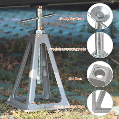 OULEME RV Stabilizer Jacks, 7900 lbs Capacity, Stack Jack Stands for RV Camper Travel Trailer, Support up to 7900 Lbs, with Additional Screw Nuts and Cushion Rubber Mats - 4 Pack