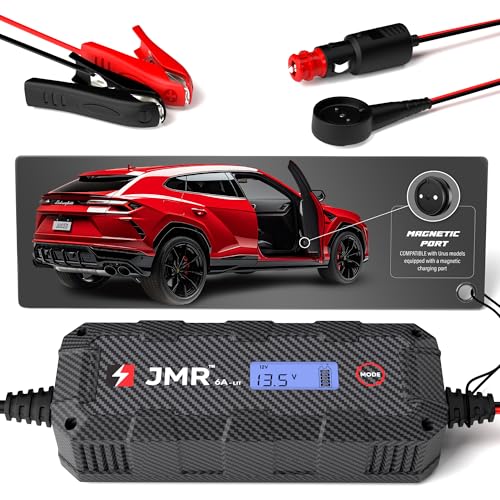 JMR 12V Battery Charger for Lamborghini, Magnetic Port, Add Lithium Mode | Trickle Charger Conditioner Maintainer For Urus - color: Magnetic Port, size: Add Lithium Mode