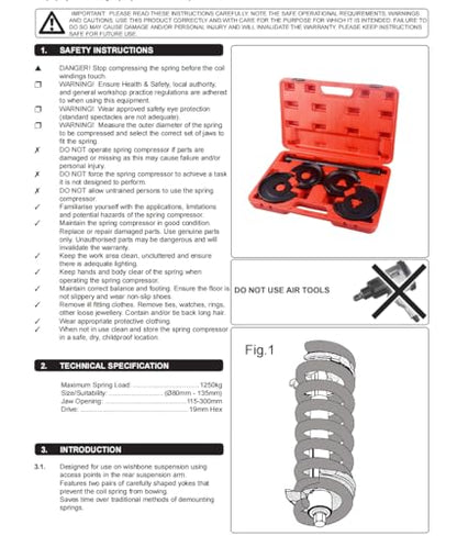 DAYUAN Suspension Coil Spring Compressor Repair Tools Set | Remove replace the coil springs Tool，Compatible with Mercedes Benz，120-325mm Adjustable，4 Spring Plates, Storage Case