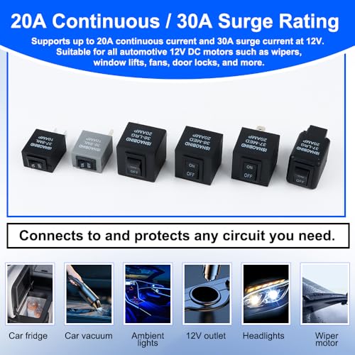 Fuel Pump Relay Bypass Master Kit - 6PCS Relay Bypass Switch Set for Fuel Pressure Testing and Circuit Diagnostics