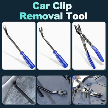 Keze 7 Pcs Auto Plastic Trim Removal Pry Tool & Clip Plier Remover Kit for Removal Car Body Upholstery Door Panel Dashboard Automotive Push Rivets Fasteners-Blue - color: Blue-Auto Trim Removal Pry Tool