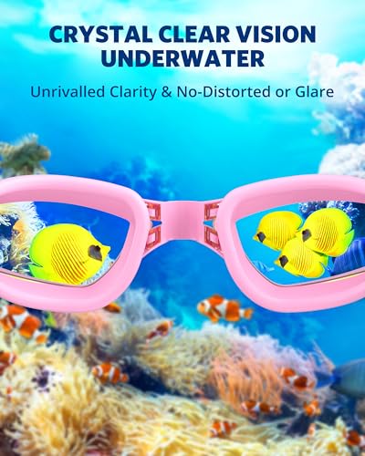Aegend Swim Goggles, Swimming Goggles No Leaking Full Protect Adult Youth - color: Light Pink