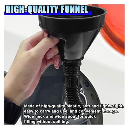 3PCS Car Funnels Set, Universal Long Neck Oil Funnel, Flexible Wide Mouth Funnel with Removable Filter & Nozzle, Right Angle Funnel Plastic Fuel Funnel for Gasoline/Coolant/Engine Oil/Water