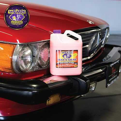 Wizards Mist-N-Shine Professional Car Detailing Spray - Quick Detailer Spray for Cars, Show-Car Gloss, Streak-Free Finish on Paint, Chrome, Glass and Plastic Trim, Wax-Free Formula - 1 Gallon Refill - size: 128 Fl Oz (Pack of 1)