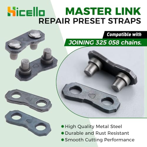 3PCS Pocket Chainsaw Breaker Chain Saw Repairing Mending Tool Set with 10 Sets 0.325'' Chainsaw Chain Joiner Link Repair Preset Straps Joining 325 058 Chain Chainsaw Breaker Joiner Mending Kit