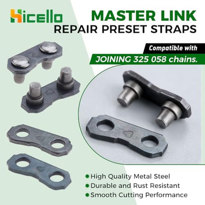 3PCS Pocket Chainsaw Breaker Chain Saw Repairing Mending Tool Set with 10 Sets 0.325'' Chainsaw Chain Joiner Link Repair Preset Straps Joining 325 058 Chain Chainsaw Breaker Joiner Mending Kit