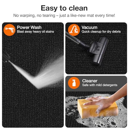 Heavy Duty Oil Resistant Garage Car Bottom Mat, Reusable Floor Protector, 1/4 Inch Thick Waterproof Rubber Backing, Oil Absorbent (Dark Gray) (60 * 72) - size: 60 inches x 72 inches