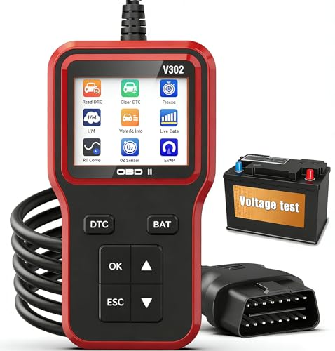 OBD2 Scanner with Battery Tester - Vehicle Code Reader for Check Engine Light, Plug and Play, Car Scanner Diagnostic Tool for All OBDII Vehicles After 1996
