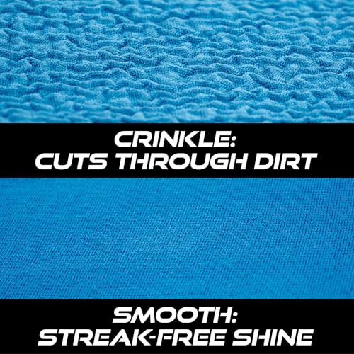 VIKING Glass Microfiber Cleaning Cloth for Car and Home, Glass Towels for Mirror, and Picture Frames, and Car Detailing Kit, 16 inch x 16 inch, Blue, 4 Pack - size: 4 Pack