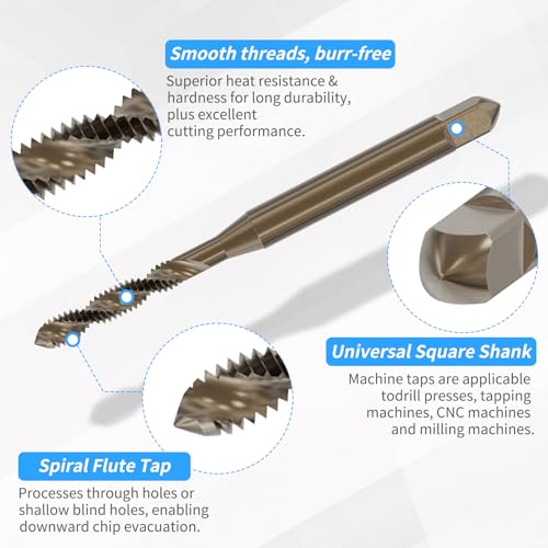 Tap and Drill Bit Set, M2.5x0.45 Tap and 2.1mm Twist Drill, HSS, Spiral Point | For M2.5x0.45 Thread Tapping and Drilling, Spiral Point Tap and Twist Drill Combo for Industrial Mechanics Metalworking - size: M2.5*0.45 + 2.1mm