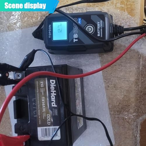ZIMISI 12V 1300mA Sealed Lead Acid (SLA) Battery Charger, Automatic Trickle Charger Maintainer with Short Circuit Protection, Universal for Car, Motorcycle, RV, ATV, Boat Batteries (2PCS)