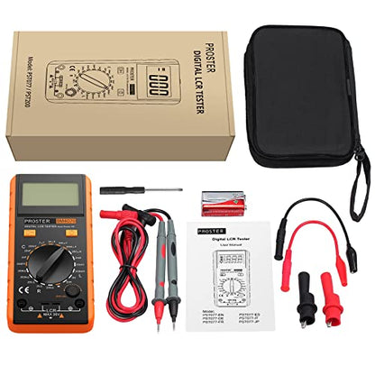 Proster LCR Meter - Capacitance Resistance Inductance Digital LCR Multimeter with LCD Over-Range Display - color: Yellow