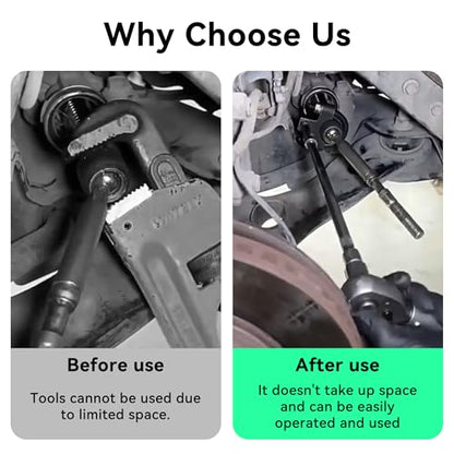 Inner Tie Rod Removal Tool, 3/8" U-Shaped Inner Tie Rod Tool with Non-Slip Teeth, Carbon Steel Inner Low Profile Tool for Car Chassis Rocker, Vehicle Tie Rod Installation Accessories