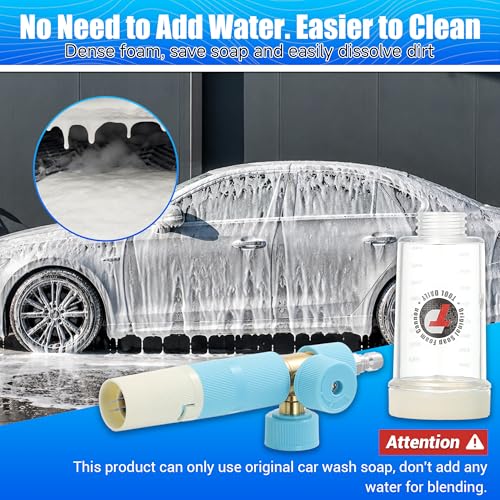 Tool Daily Mini Foam Cannon with Dual Connector, 5 Power Washer Tips | Original Soap Foam Cannon for Car Washing, 1/4" Quick Connect, 3600 PSI - size: 100 ml