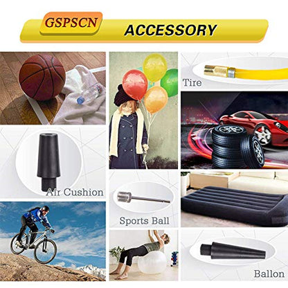 GSPSCN Heavy Duty Tire Inflator 150PSI 12V Portable Air Compressor Pump | Metal Air Pump with 5.5m Extension Air Hose for Car,Pickup, Truck, RV, ATV, Bike,Balls,Lawn Mower and Other Inflatables