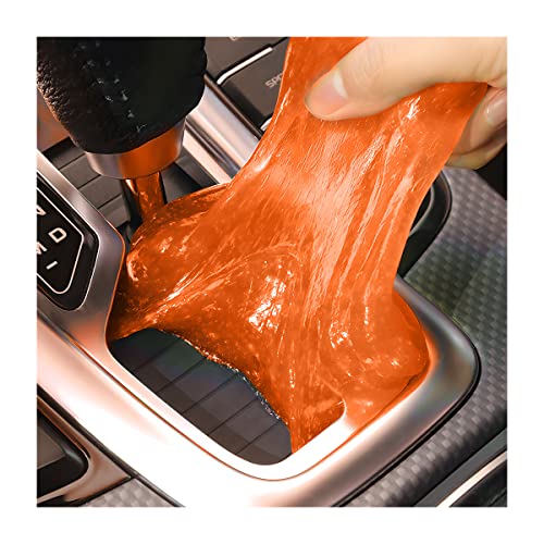 Moly Magnolia Car Cleaning Gel for Vents and Keyboards, Orange | soft putty texture, lifts dust from narrow gaps, for car interiors PCs and cameras, car interior accessories - color: Orange