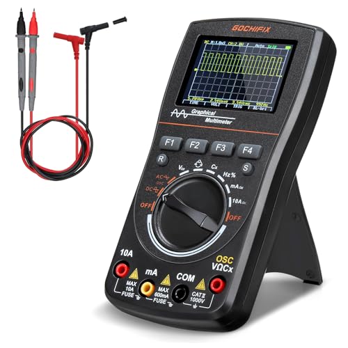 Handheld Oscilloscope Multimeter, GOCHIFIX 2 in 1 Portable Digital Oscilloscope Multimeter 10Mhz Bandwidth, 50MSa/s Sampling Rate, 6000 Counts, Automotive Multimeter Oscilloscope - style: 10 Mhz