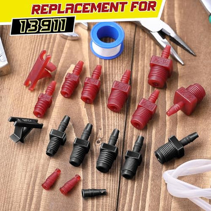 Enhon Master Cylinder Bleeder Kit Complete Brake Bleeder Kit with 22 in Clear Hose, Clip, PTFE Tape, SAE and Metric Fittings Universal Fit (20 Pcs)
