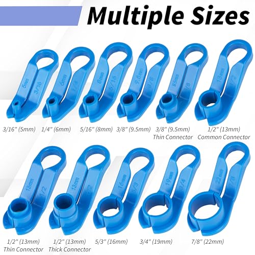 BFXM 11Pcs Fuel Line Disconnect Tool Set, Transmission Line Disconnect Tool | 3/8 5/16 1/4 3/16 7/8 3/4 5/8 1/2 Inch Fuel Line Removal Tool, AC Line Disconnect Tool Compatible for Ford/GM/Chrysler/Mazda - color: 11Pcs