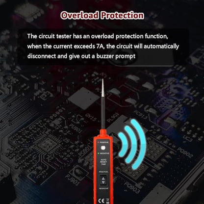 Power Circuit Probe Tester, 6V-24V DC Test Light, Automotive Circuit Tester & Short Circuit Finder, Component Activation, Polarity Test, Continuity Check, LED Indicator and Overload Protection