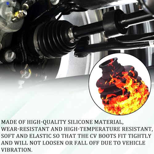 Universal CV Boot Repair Kit, Silicone Waterproof Dustproof Axle CV Joint Boot Set with 4 Stainless Steel Clamps & 6 Cable Ties, Highly Flexible Constant Velocity Joint Boots for Shaft 19mm-24mm