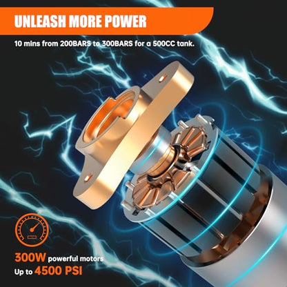 TOAUTO A1X PCP Air Compressor,4500Psi 30Mpa, Water/Oil-Free, One Button Start, Bursting disc, Powered by Car 12V DC or Home 110V AC (A1X)