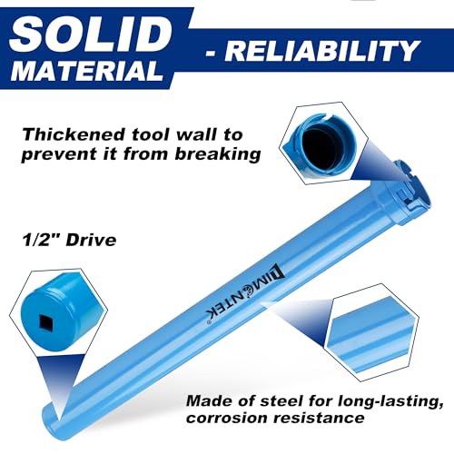 Inner Tie Rod Removal Tool, Master Inner Tie Rod Tool Set with 12 Crowfoot Adapters & 1/2 Inch Drive Tube for Tie Rods Remove & Install (Blue) - color: Blue