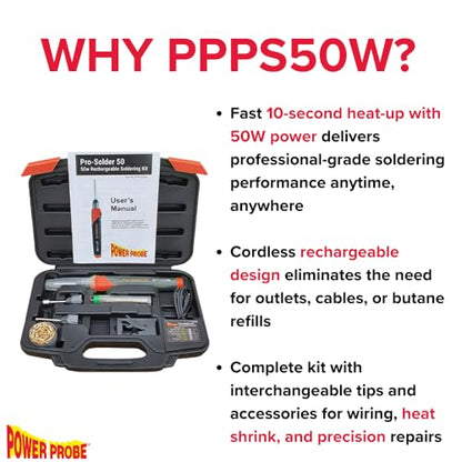 Power Probe Pro-Solder 50 Butane Soldering Iron (PPPS50W)