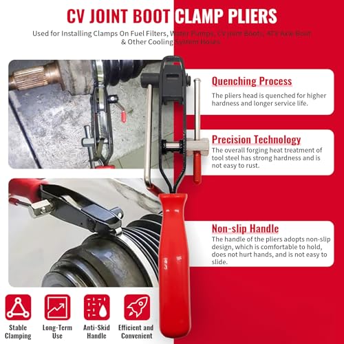 CV Boot Clamp Tool Hose Clamp Plier Axle Boot Clamp Plier For Car Repair | CV Joint Boot Clamp Pliers Hose Clamp Pliers ATV CV Axle Boot Clamp Pliers Clic-R Type Pliers Tool ﻿