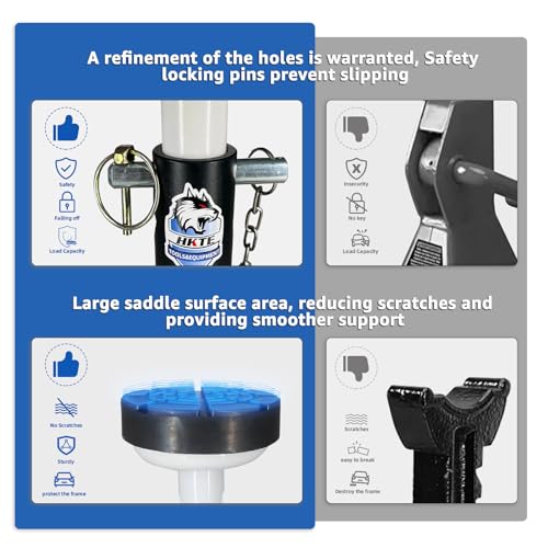 HKTE 4 Ton Low Profile Jack Stands 2 Pack, 8000 lbs Heavy Duty Car Jack Stands for Cars & Light Trucks, with Security Locking Pins - color: JACK STANDS 8000LB LOW PROFILE