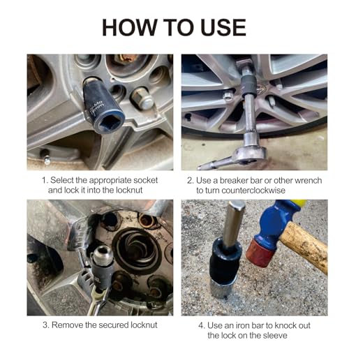 22pcs Bolt Nut Extractor Set Impact Lug Nut Removal Extractor Tool | 1/2" and 3/8" Drive Wheel Lock Removal Kit for Extracting Damaged, Stripped Frozen Nuts & Screws Twist Socket Set
