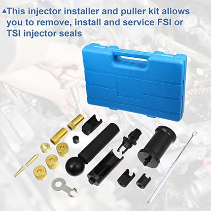 X AUTOHAUX Engine Fuel Injector Puller Removal Tool Injector Seal Install Kits for Volkswagen for Audi for Skoda FSI TSI TFSI 1.4 1.6 1.8 2.0 2.7 3.0 3.2 3.6 V6 4.2 V8