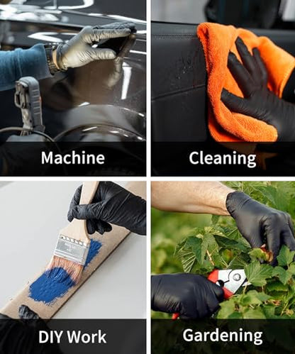 NEOTRIL 6 Mil Heavy Duty Black Nitrile Disposable Gloves, Latex Powder-Free, Textured Rubber Gloves for Cooking Mechanic - size: X-Large, style: Black (Box of 1000)