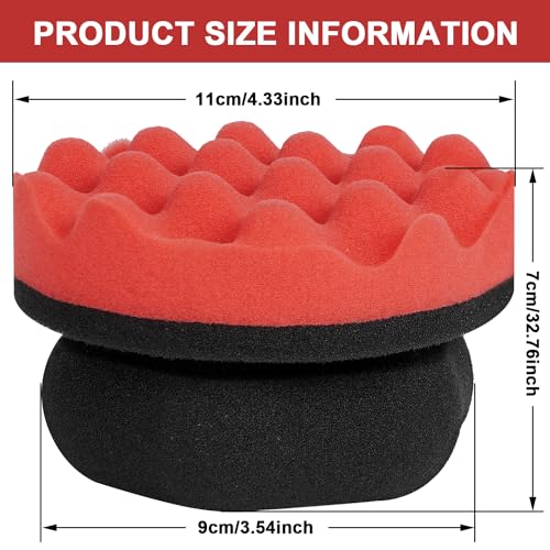 6 Pack Large Tire Shine Applicator Pad, Tire Hex Grip Applicator, Tire Shine Car Detailing Foam Sponge Tool, Reusable Car Cleaning Supplies After Car Wash Tire Cleaner for Applying Tire Shine - color: 6 Pack Black and Red