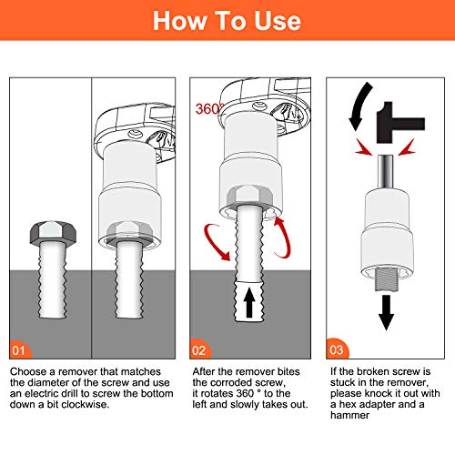 XEWEA Twist Socket Set with Center Punch Bar, 6PCS 1/2" Drive Metric Lug Nut Remover Tools for Broken, Stripped, Rounded Bolts & Nuts Screws -17mm 19mm 21mm 22mm 27mm - color: 6pcs 1/2" Drive