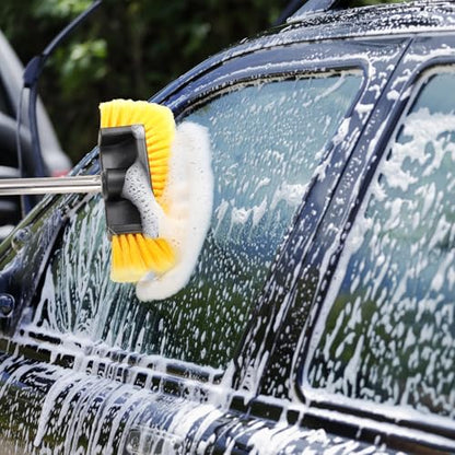 2 Pack Car Wash Brush Head, 10'' Car Wash Scrubber with Soft Bristle | Car Cleaning Brush Exterior Vehicle Wash Equipment Replacement for Auto RV Truck Boat Camper, Yellow