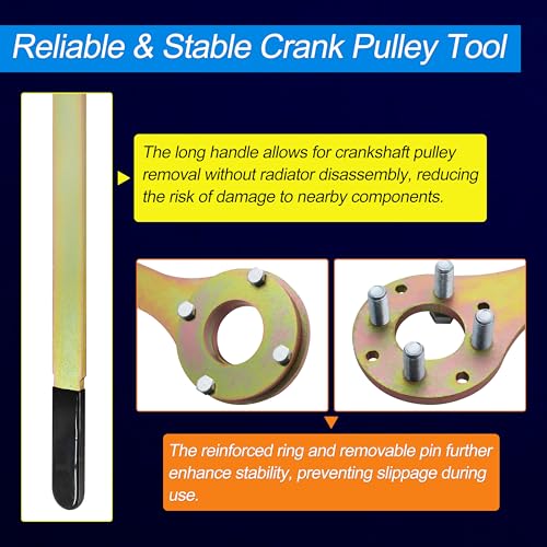 499977000 Crank Pulley Tool Kit Screw Wrench Holder Compatible with Subaru | Compatible with Impreza EJ, Legacy, Outback, Forester XT, Baja, SVX, Saab 9-2X, Replaces 499977100/300/400, Steel