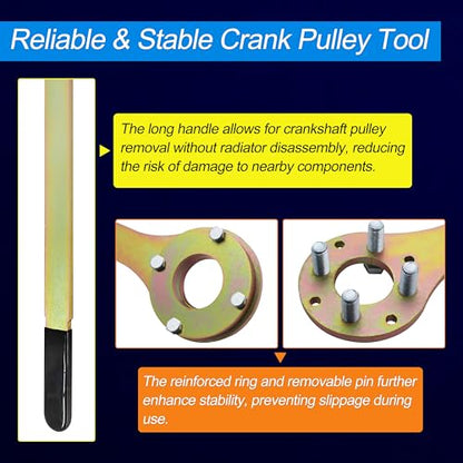 499977000 Crank Pulley Tool Kit Screw Wrench Holder Compatible with Subaru | Compatible with Impreza EJ, Legacy, Outback, Forester XT, Baja, SVX, Saab 9-2X, Replaces 499977100/300/400, Steel