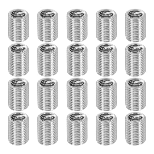 HARFINGTON 20pcs Wire Thread Repair Inserts M8 x 1.25 x 3D (24mm) Metric 304H Stainless Steel Helical Coiled Wire Screw Threaded Sleeve Sheath for Automotive Repairs - size: M8 x 1.25 x 3D