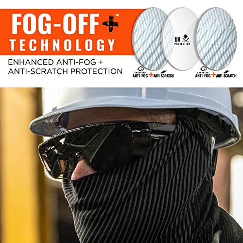 Ergodyne Skullerz OSMIN OTG Safety Glasses, Anti Fog, Over the Glasses Anti Scratch Protective Eyewear - color: Smoke Lens