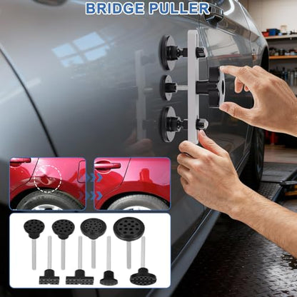 Dent Puller Kit 135Pcs 3-in-1 T-bar Slide Hammer Bridge Lifter | Paintless Dent Repair Kit, Hail Damage Removal, PDR Tool Kit, Car Body Repair, Slide Hammer Lifter, Fast Dent Remover