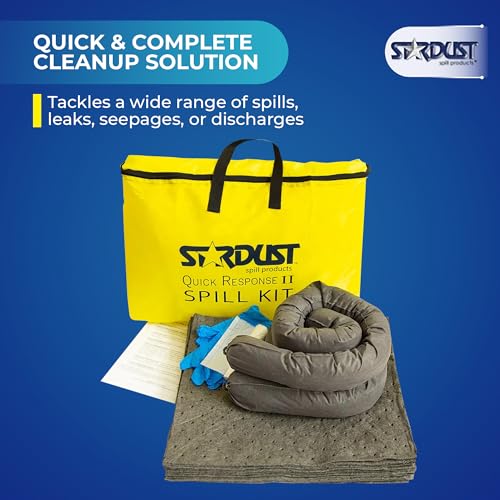Stardust Spill Products Universal Spill Kit – OSHA Compliant Solution for Vehicles, Industrial, & Restaurant Use, Emergency Response Chemical, Water, & Bodily Fluid Cleanup, 12-Pack - size: 12 Pack