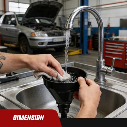 GOOACC 3 Pcs Automotive Funnels Set - Wide Mouth Oil Funnel, Long Neck Fuel Funnel, Flexible Right Angle Funnels for Gas Transfer, Coolant - Heavy Duty Plastic Funnels for Cars Trucks - size: 3PCS