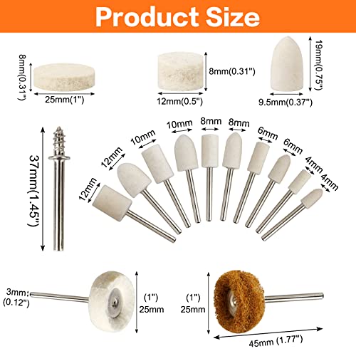 134PCS Buffing Wheels Polishing Kit for Dremel, Polishing Wheel Polishing Bits for Rotary Tool Accessories with 1/8" Shank, Abrasive Wheel Buffing Wool Felt Sanding Kit for Jewelry Wood Metal Watch - style: 134PCS Buffing Wheels