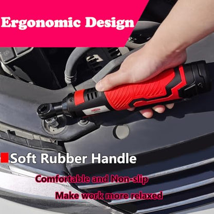 Dobetter Cordless Ratchet Wrench 3/8 Electric Ratchet Wrench, 55 N·m Power Ratchet Tool with 2 Ah Lithium Batteries and Quick Charger -DBCRW12S - size: short-1 battery
