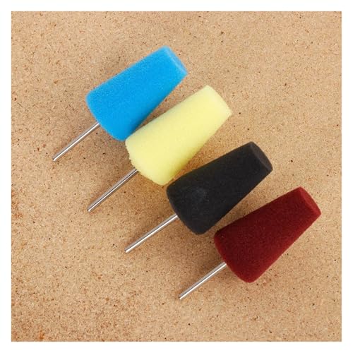 Novel Car Wheel Sponge Cone Round Metal Hub Polish Buffing Shank Polishing Pad - color: Taper 4 pcs
